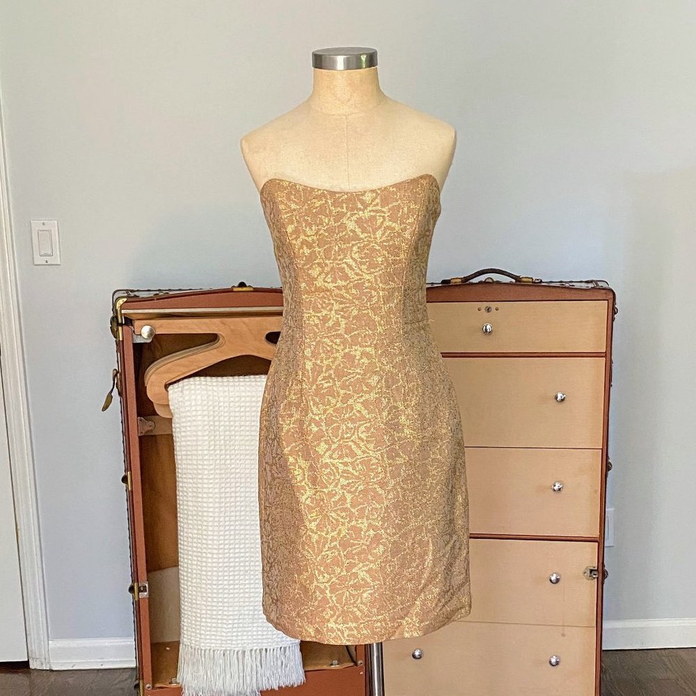 Milly Tube Cocktail Dress | Gold | Size 8